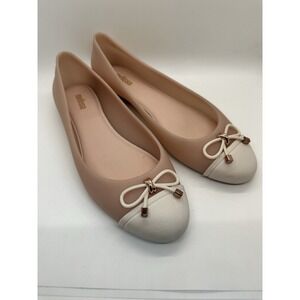 Melissa Cap-Toe Flats Doll V Ad Tan Size 7 Jelly Flats Nude‎ Translucent
